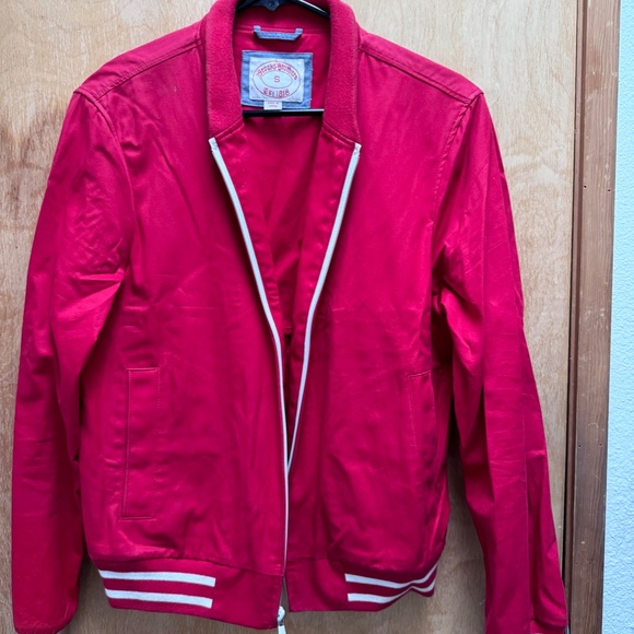 Vintage 80s Brooks-Brothers Varsity Bomber Jacket Red Mens Size S - Picture 3 of 10